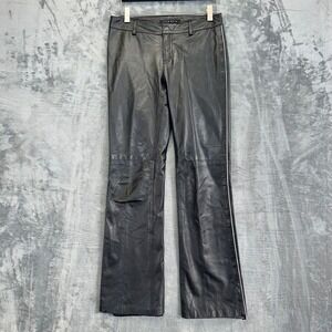 Theory Leather Flare Pants Women's Size 0 Black